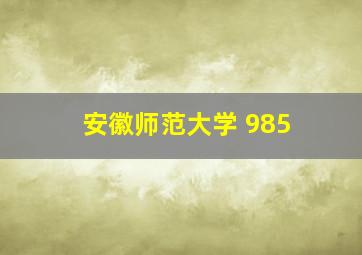 安徽师范大学 985